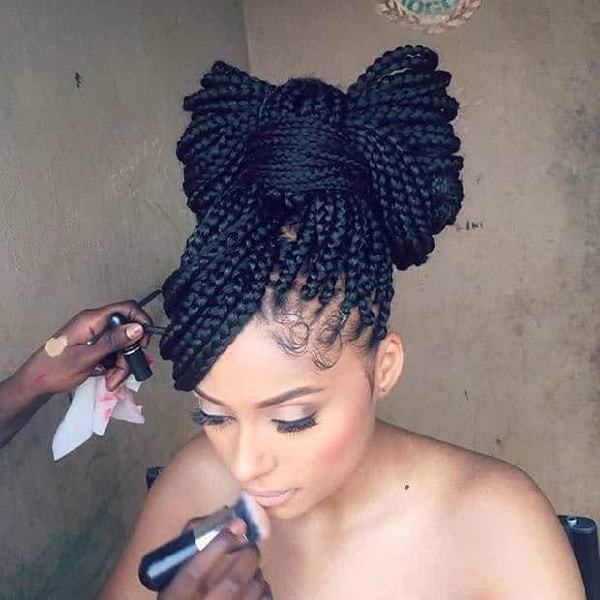 braided bow bun for black hair