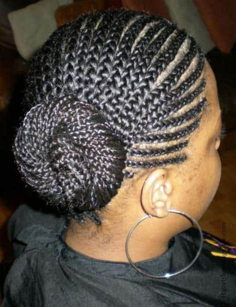 braided bun hairstyles for black hair
