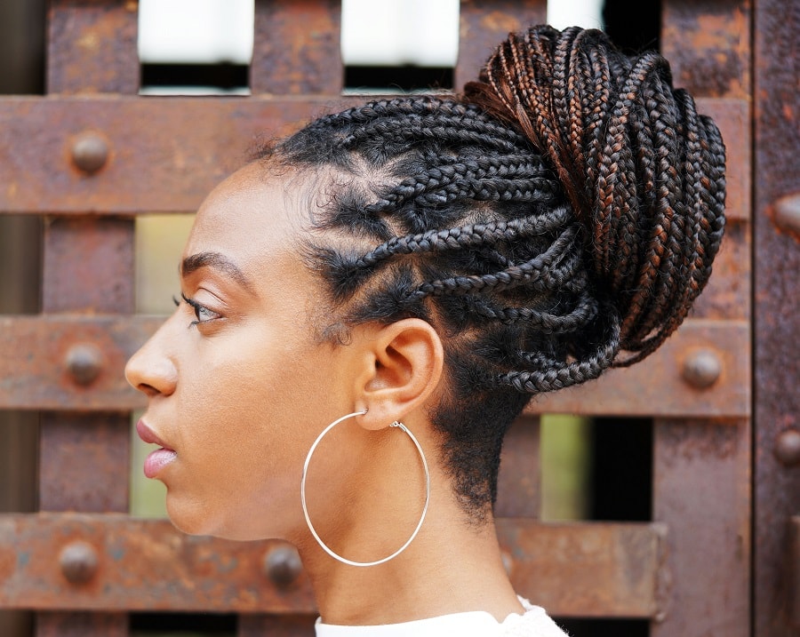 braided bun for women with a fat face