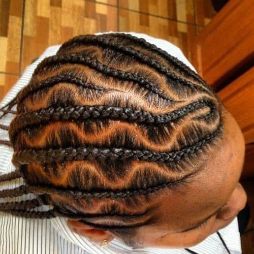 cornrows with wave parting