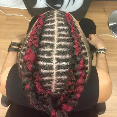 cornrow braids with color