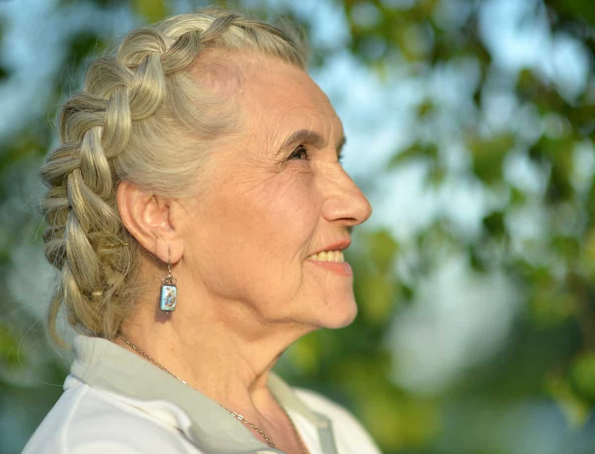braided hairstyle for 60 year old women