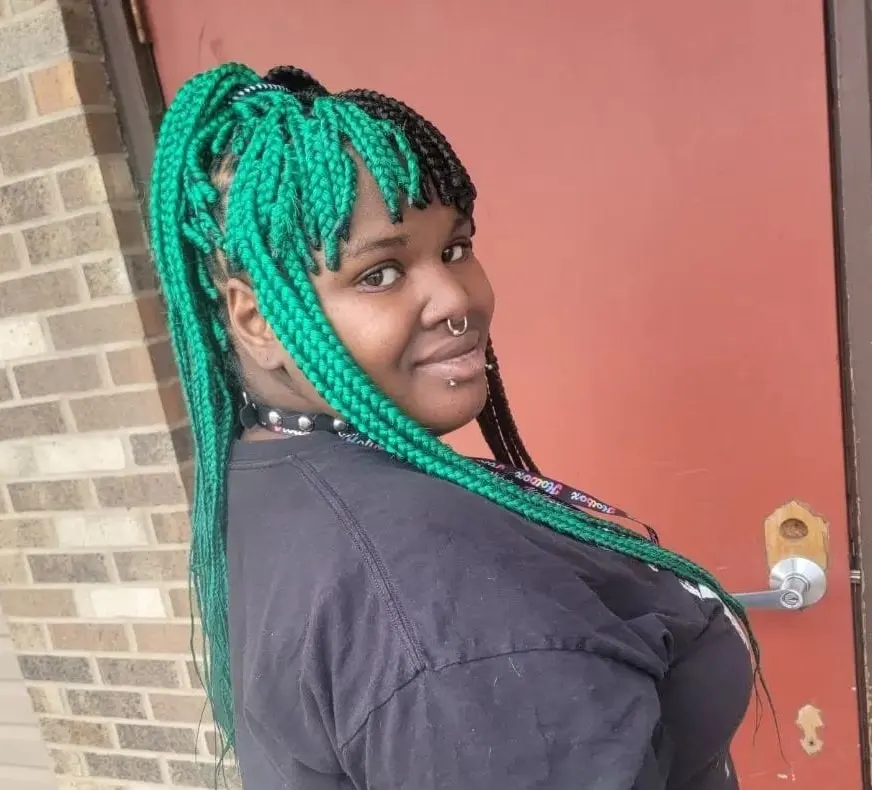 braided hairstyle for black emo girls
