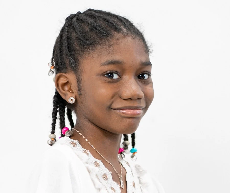 braided hairstyle for black flower girl