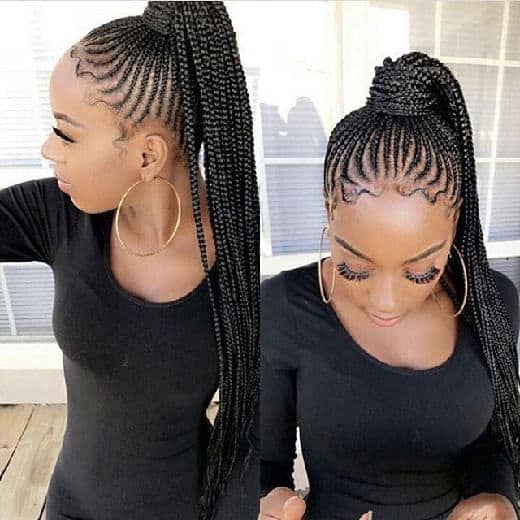 braided ponytail for black hair