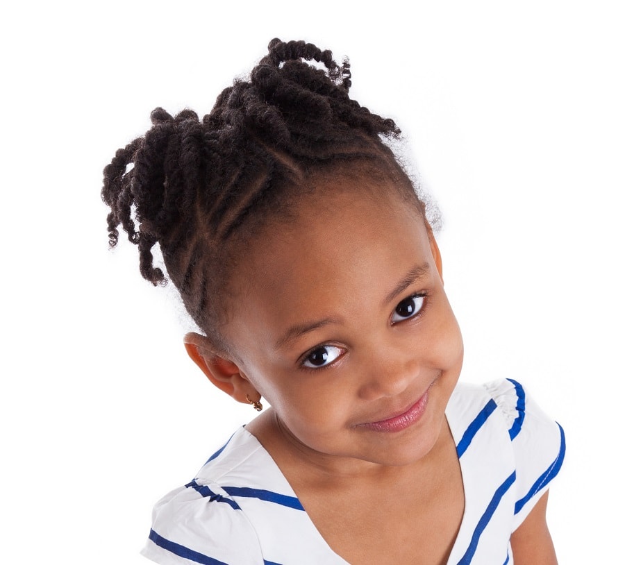 braided hairstyle for little black school girls