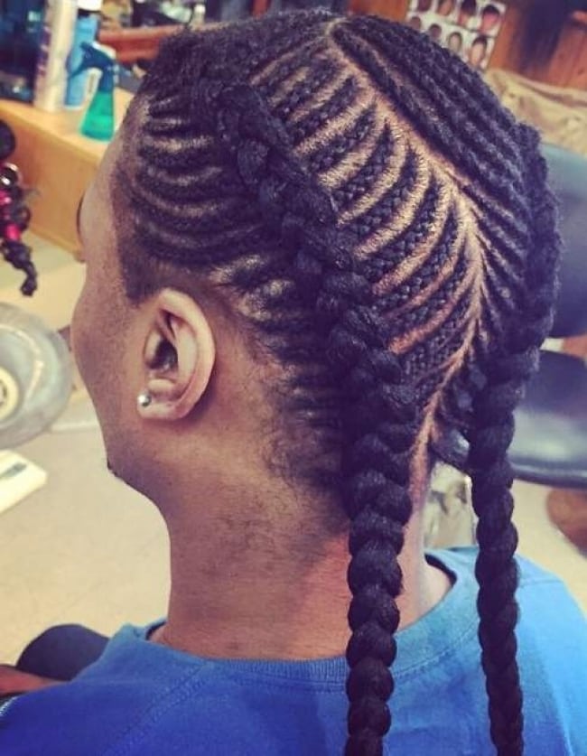 fishbone cornrows for men