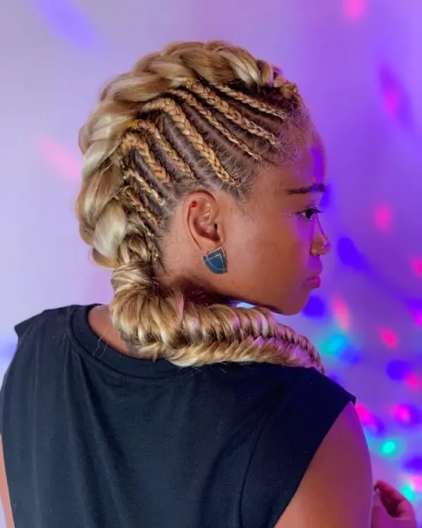fishtail braided mohawk hairstyles with weave