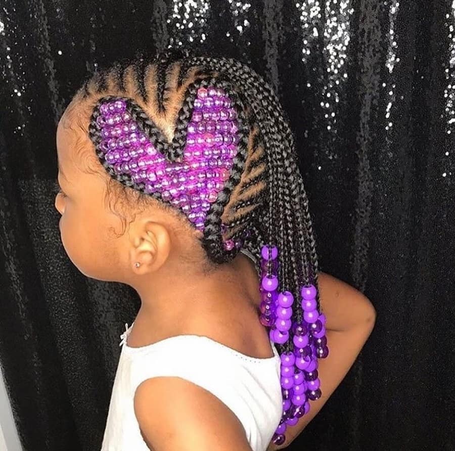 braided mohawk with beads for little girls