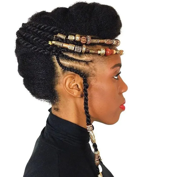Braided Mohawk with Beads