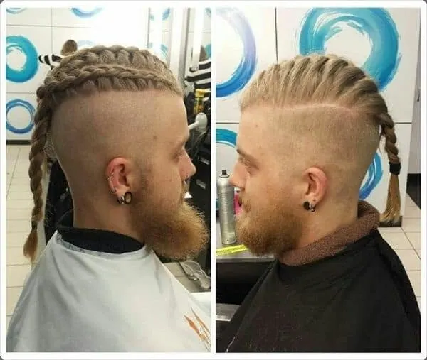 Men's Braided Mohawk with Shaved Sides