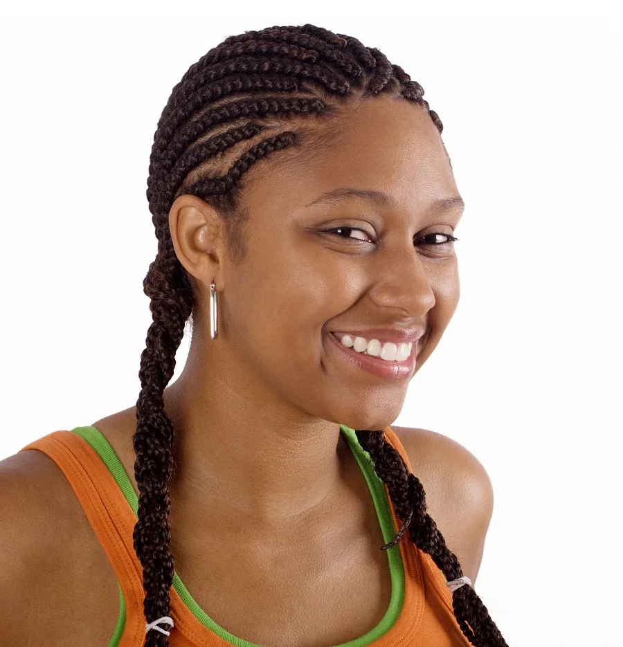 braided pigtails for black girls