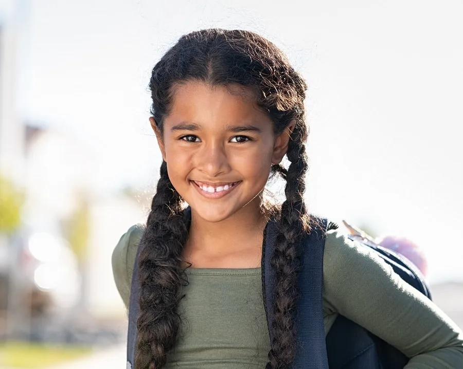 braided pigtails for mixed girls