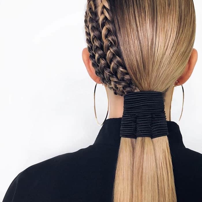 braid and ponytail
