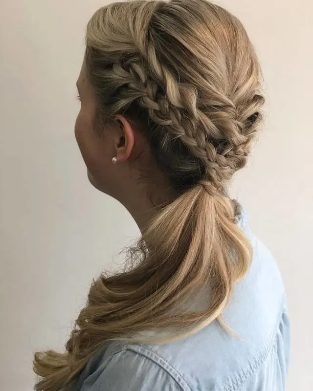 braid with ponytail