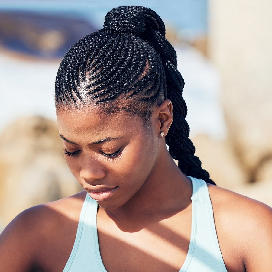 braided ponytail for nigerian women