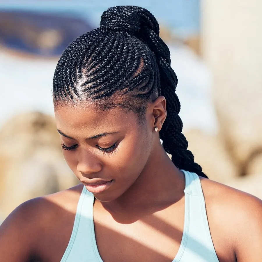 braided ponytail for nigerian women