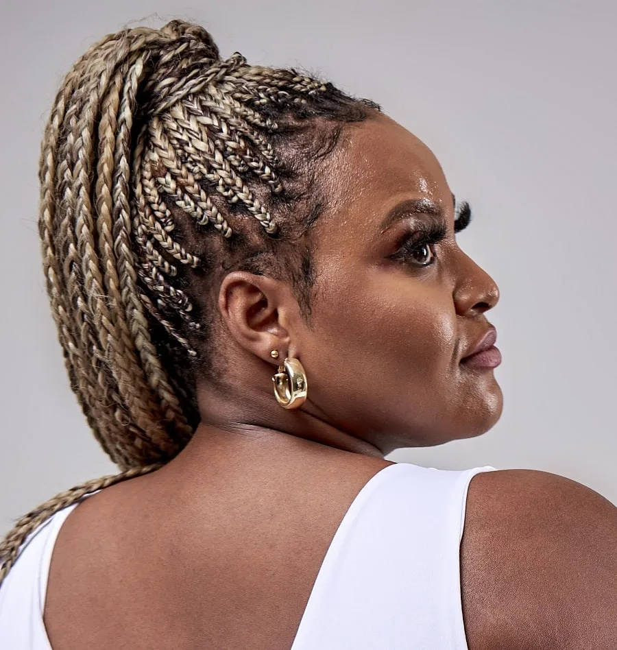 braided ponytail for overweight black women