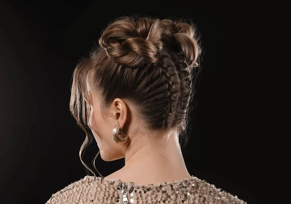 braided space buns for back to school look