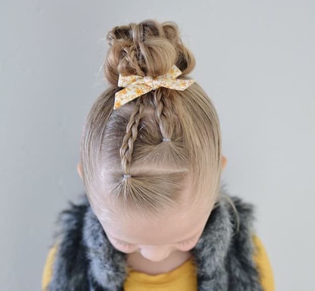 topknot with multiple braids