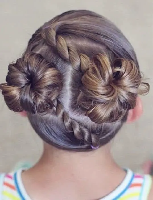 rope braided top knot for little girl