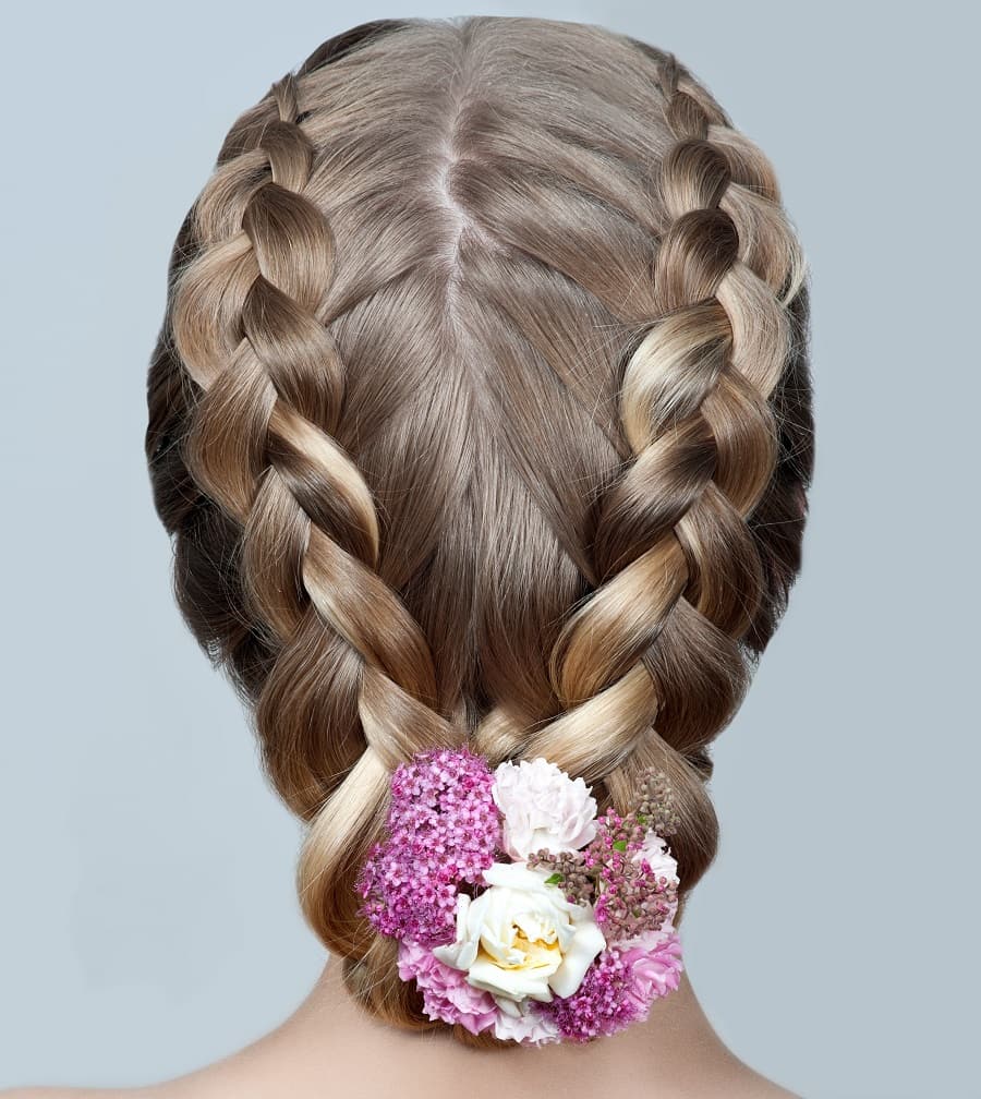 braided updo for bridesmaid with long hair