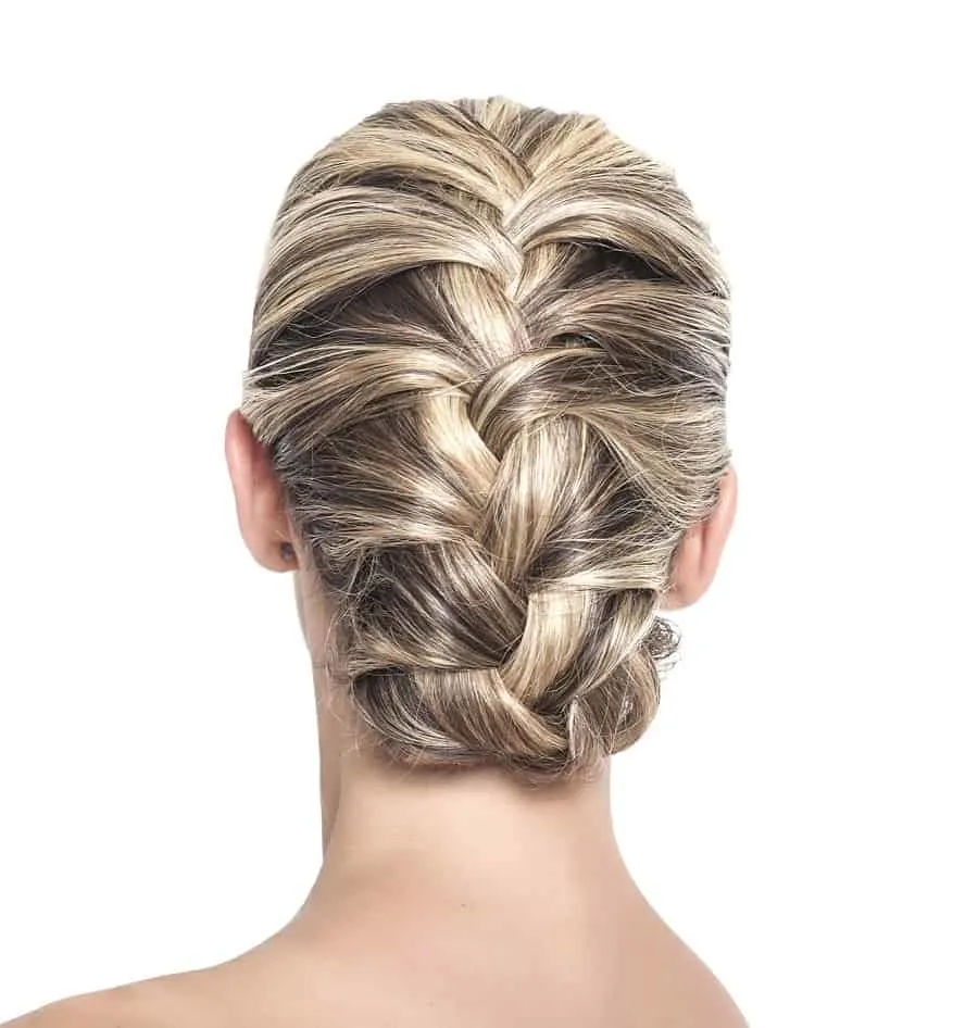 braided updo for long thick hair