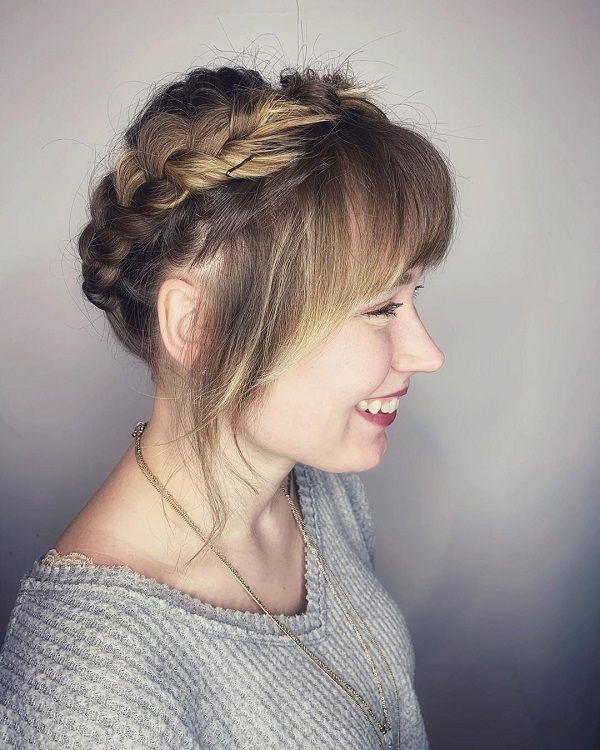Braided Updo With Bangs