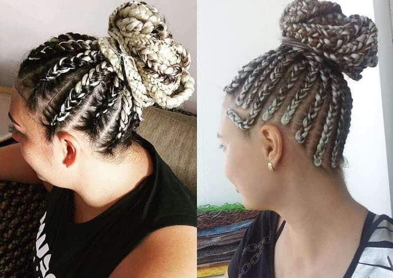 braided updo with weave