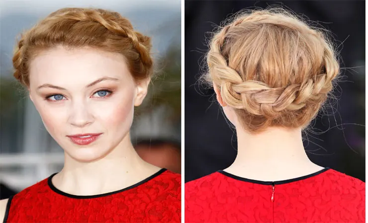 Halo Effect with updo braids hairstyle