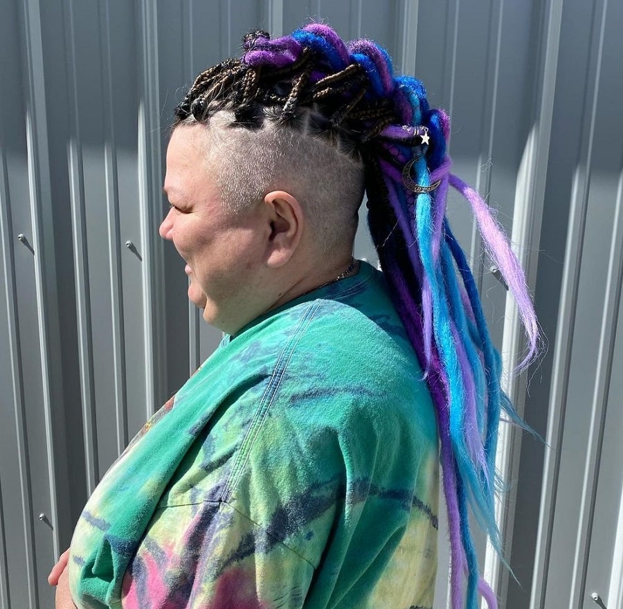 braids and dreads with shaved sides