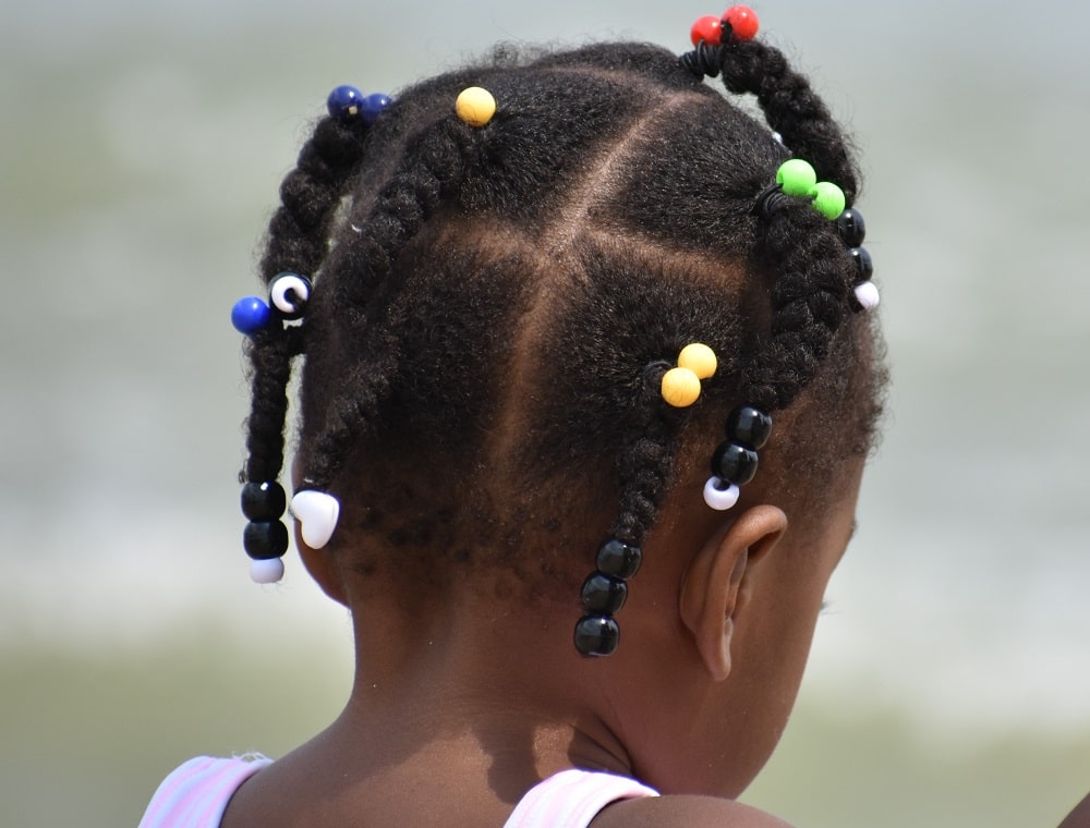 triangle braids for little girls with beads