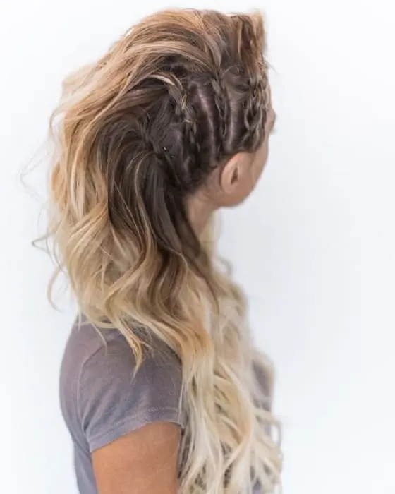 side braid perm hairstyle for women