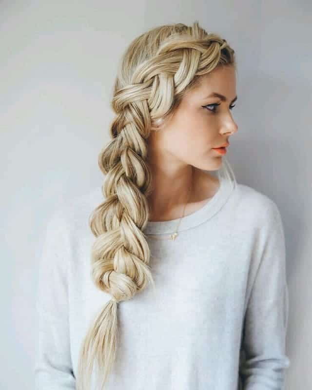 Thick side French Braids