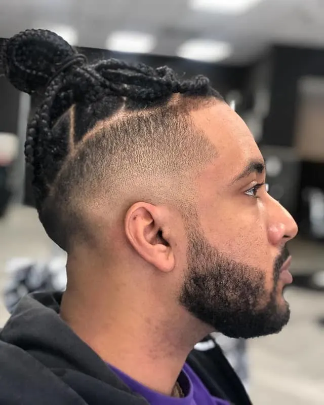 braids with bald fade