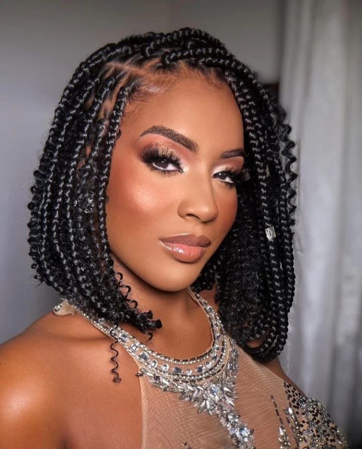 braids with curls for short black hair