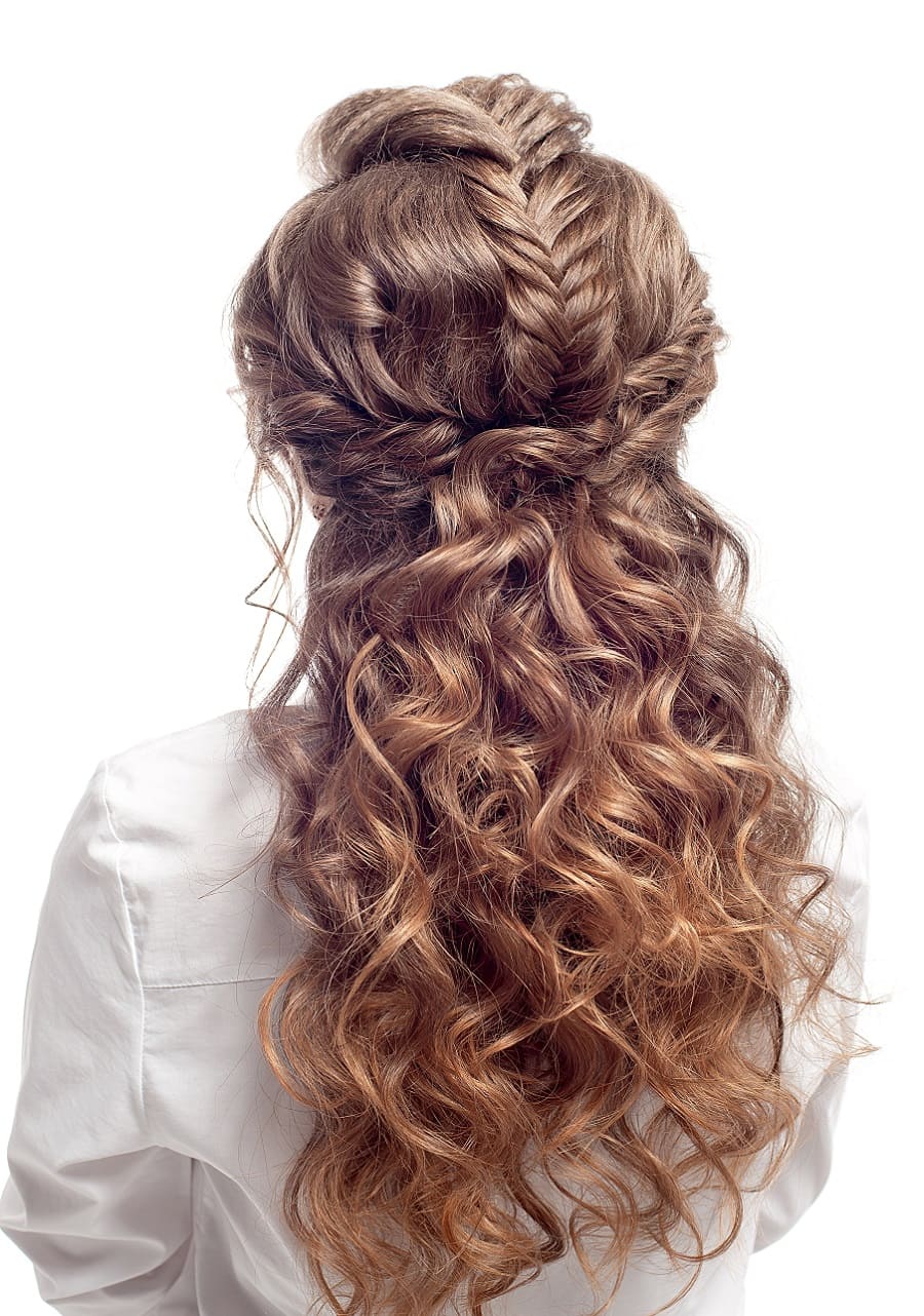 braids with long perm hair
