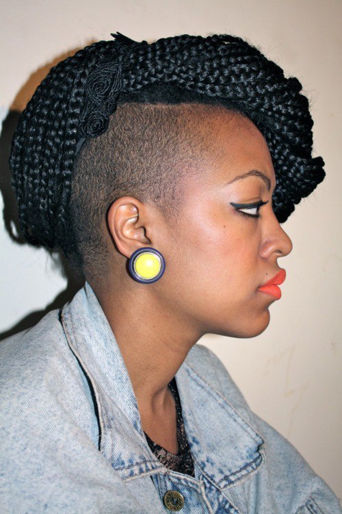 Pompadour Crochet Braids with Shaved Sides