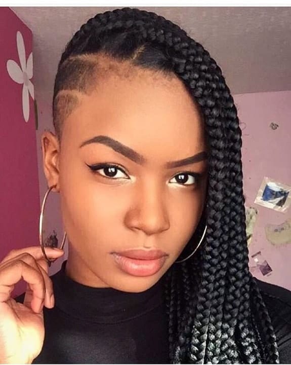 braids for black women with shaved sides