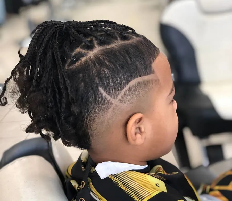 braids with taper fade and design