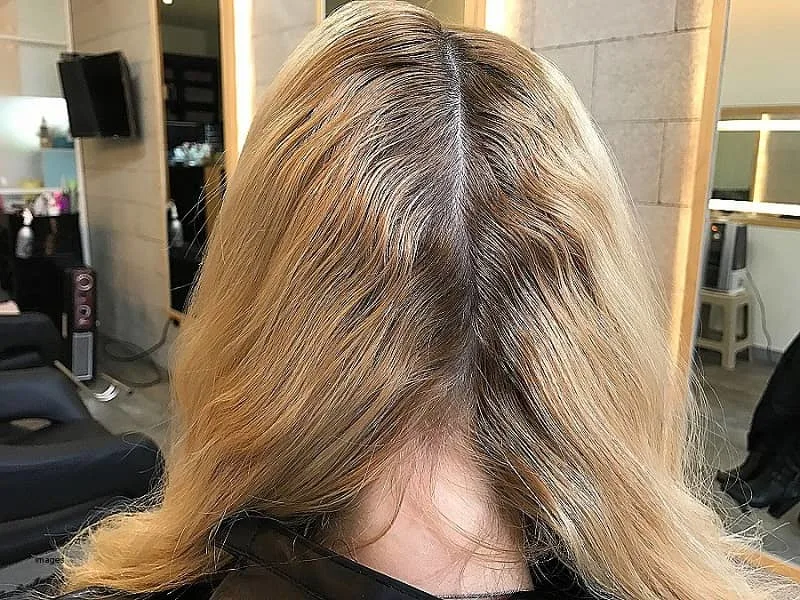 brassy blonde hair