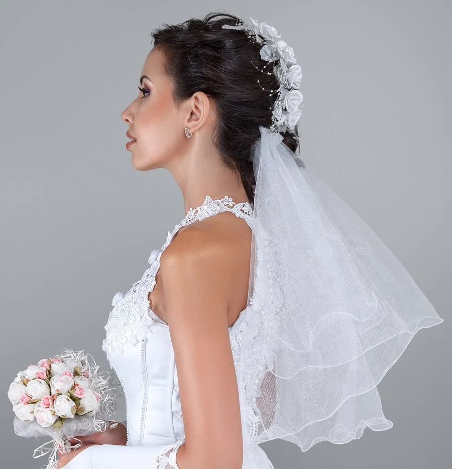 wedding hairstyle with veil