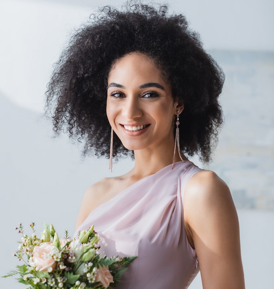bridesmaid hairstyle for short afro hair