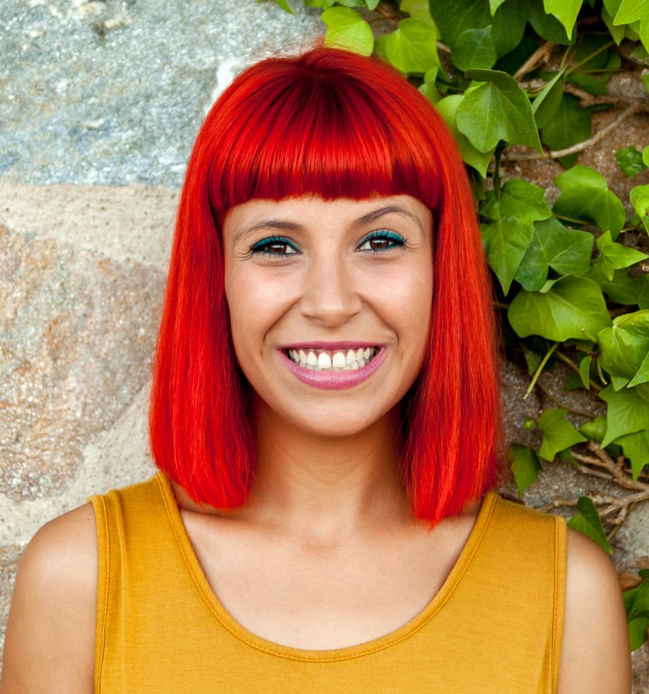 bright red hair color for warm skin tone