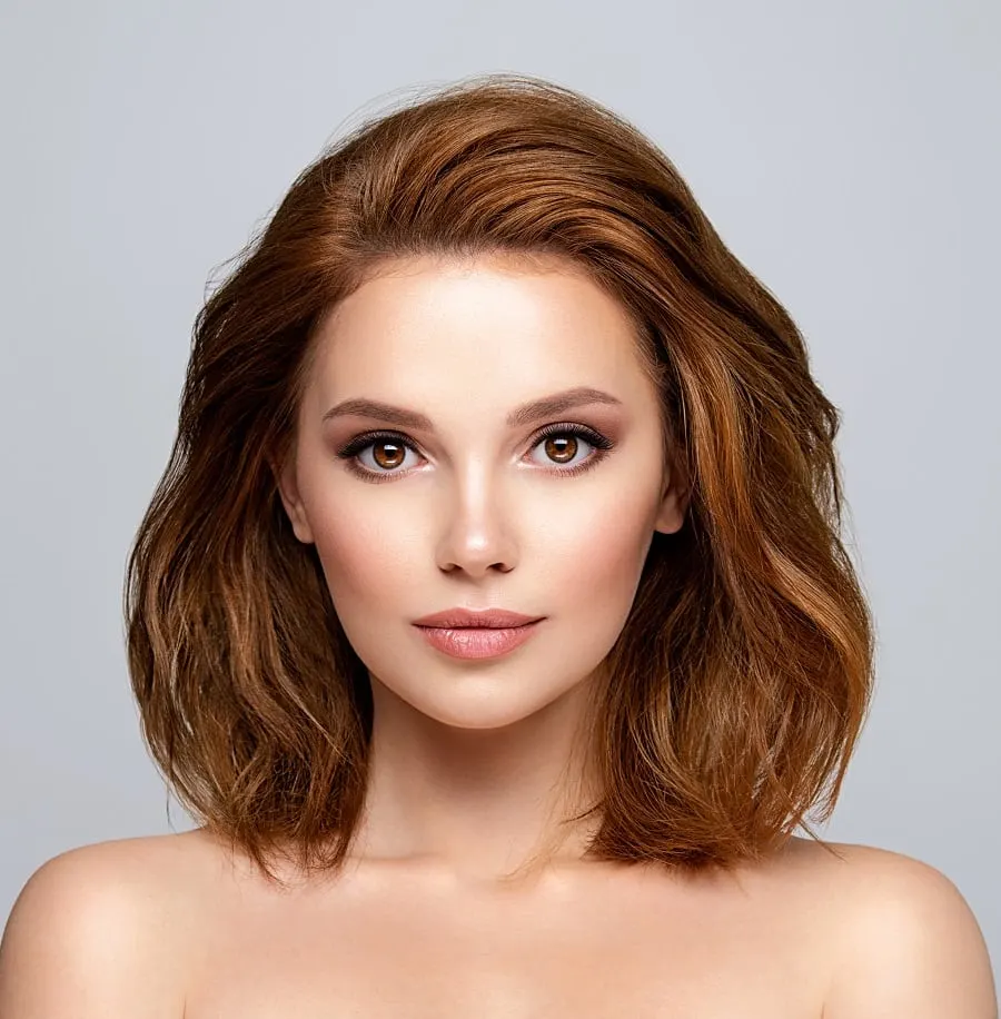brown hair color for oval faces