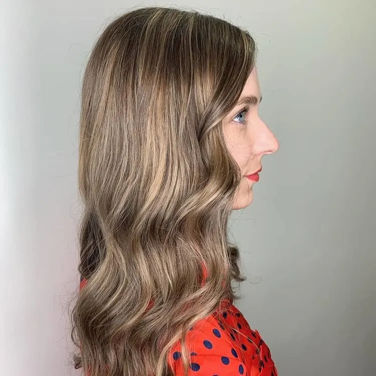brown hair highlights with blue eyes