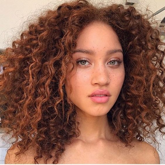 auburn afro highlights in brown hair 