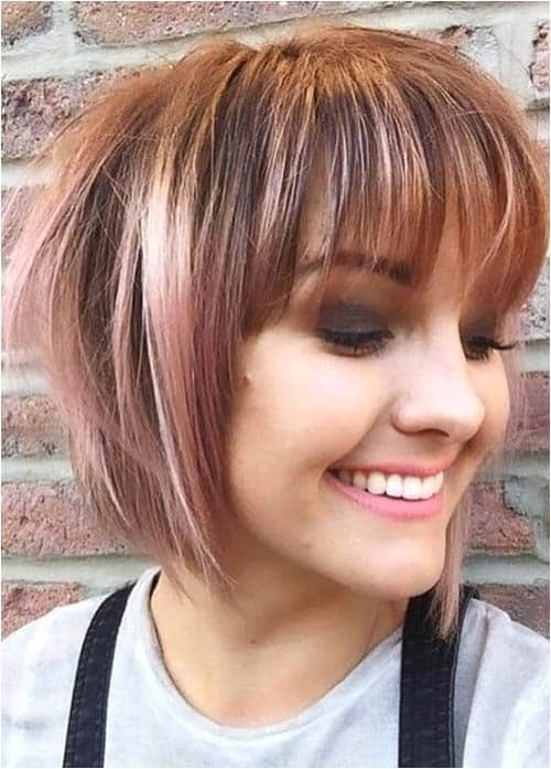 short brown bob with bangs for women
