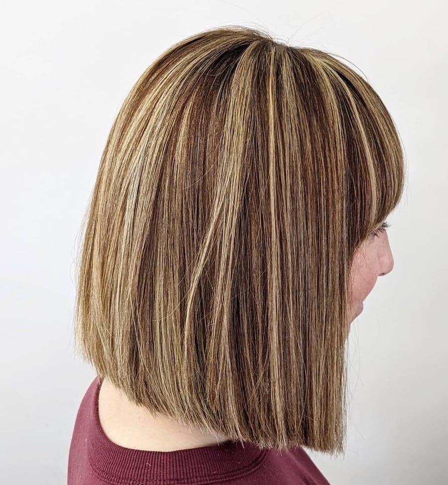 brown hair with golden blonde highlights