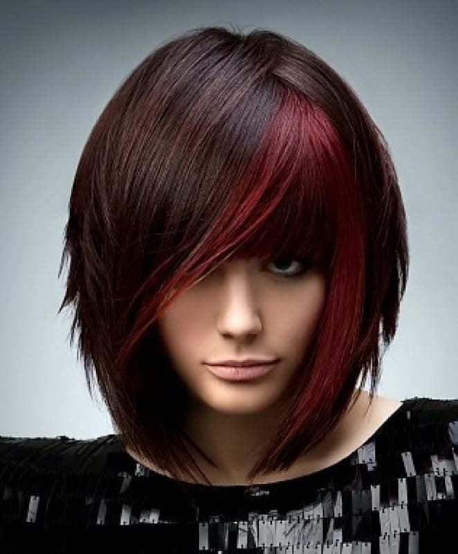 short bob with red underneath